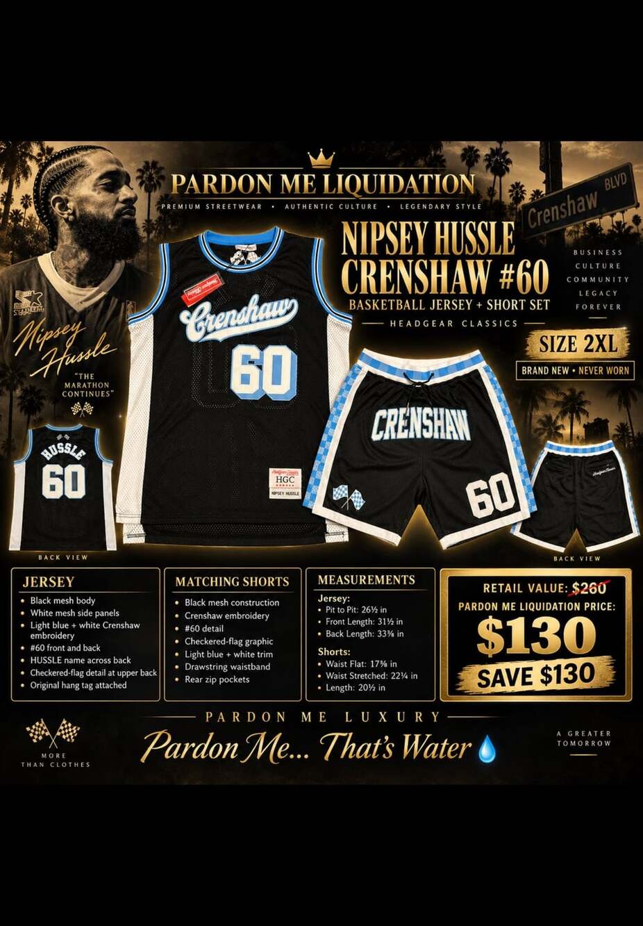 Headgear Classics Nipsey Hussle Crenshaw 60 Basketball Set